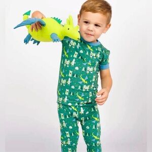 New With Tags Emerson Ever After Bamboo Short Sleeve Kids Pajama Pants Set 6-7T